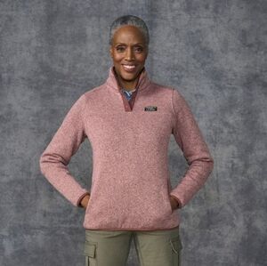 L.L.Bean Sweater Fleece Pullover Small Pink copy listing #4